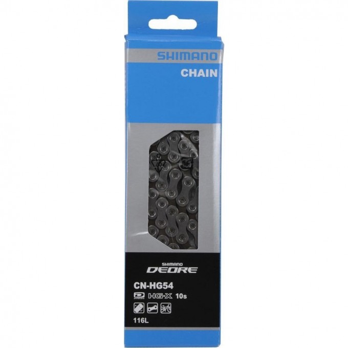 Цепь SHIMANO DEORE, HG54, 10 скоростей, 116 звеньев, ампульный пин (1шт) ICNHG54116I