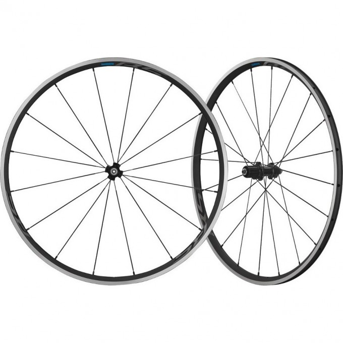 Комплект колес SHIMANO RS300, 28", переднее и заднее, для 10-11 скоростей, клинчерное, OLD 100/130мм, с обходной лентой, черный EWHRS300FRCB